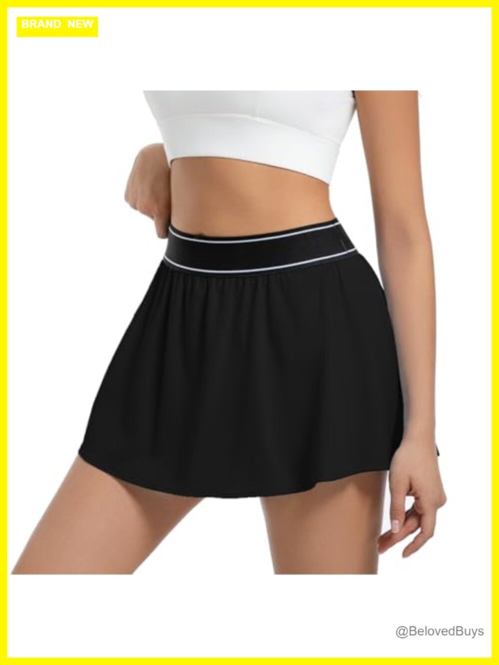 Women's Athletic Tennis Skort with Built-in Shorts Nylon Spandex Skirt
